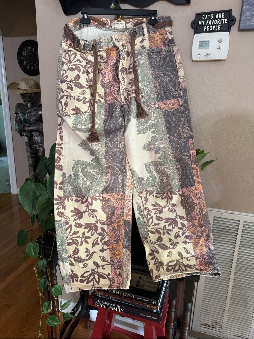 We The Free moxie barrel jeans - Brown, Cream, Green